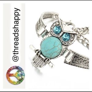 Turquoise Owl Bracelet Adjustable